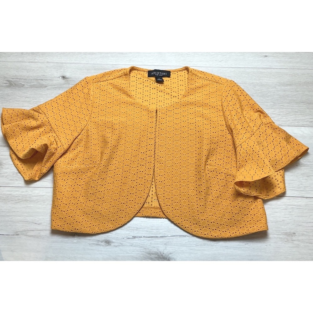 Perceptions Shrug Cardigan Womens Large‎ Mustard Yellow PreLoved